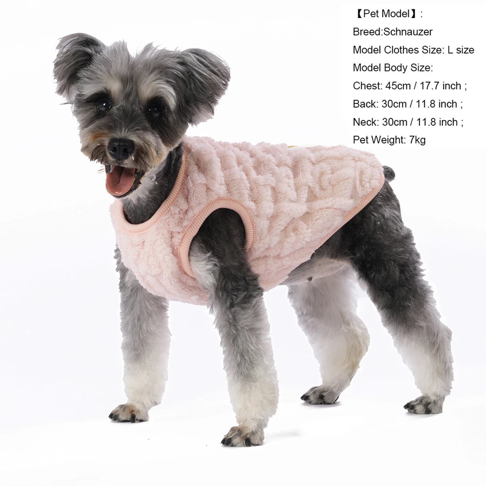 Fleece Warm Dog Cloth Sleeveless Soft Cozy Plush Vest Puppy Winter Overall for Small Medium Pet Sweatshirt  for Dog and Cat