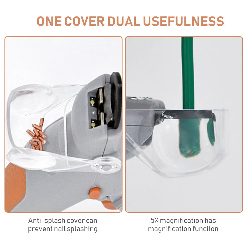 LED Light Pet Nail Clipper with Magnifier | Safe Nail Trimmer for Dogs & Cats | Precision Grooming Tool with Anti-Slip Handle