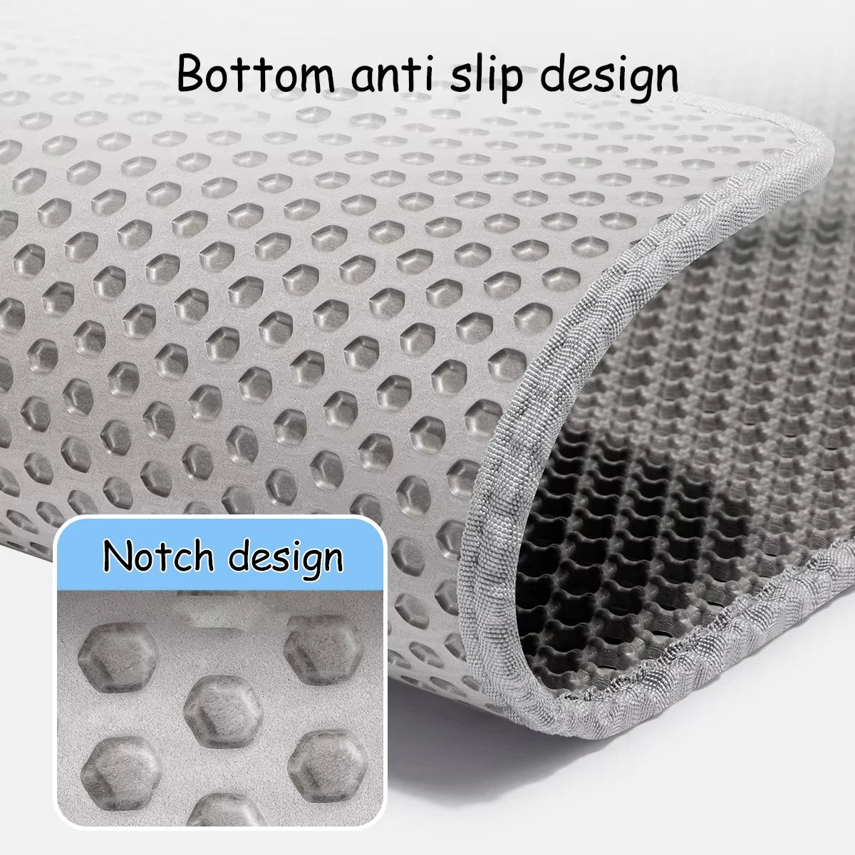 Large Cat Litter Mat Waterproof Double Layer Non-Slip Washable Pet Litter Box Mat Durable Sand Trapper Cat Scratcher