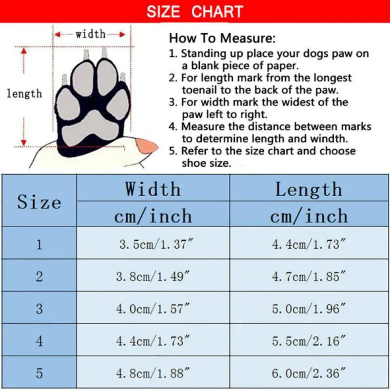 4pcs/set Pet Dog Winter Rain Shoes Waterproof Dogs Snow Boots Puppy Dog Slip Shoes For Small Medium Dog Yorkie Shoes Footwear