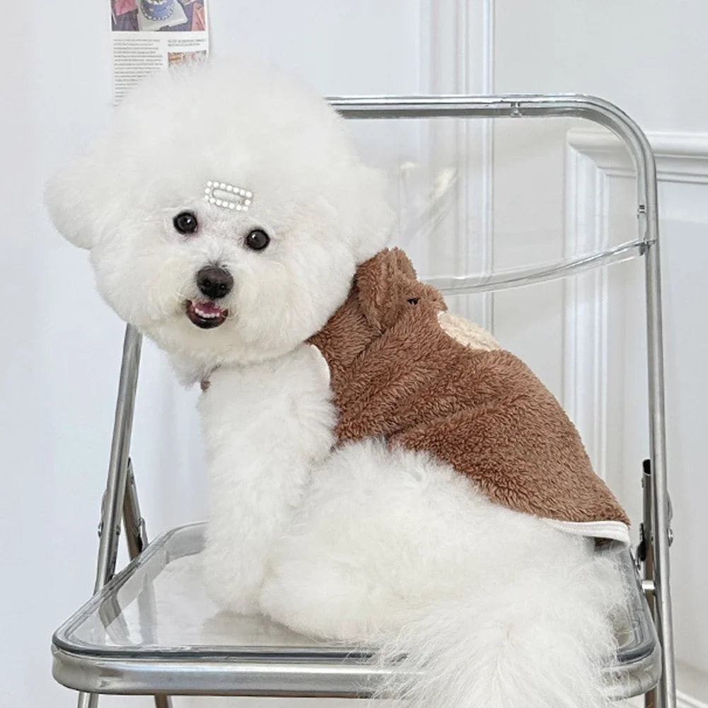 1.5-11.5kg Winter Dog Clothing Soft Plush Teddy Bear Sweater Vest Warmth Pets Cute Clothes Teddy Schnauzer Clothes Puppy Clothes