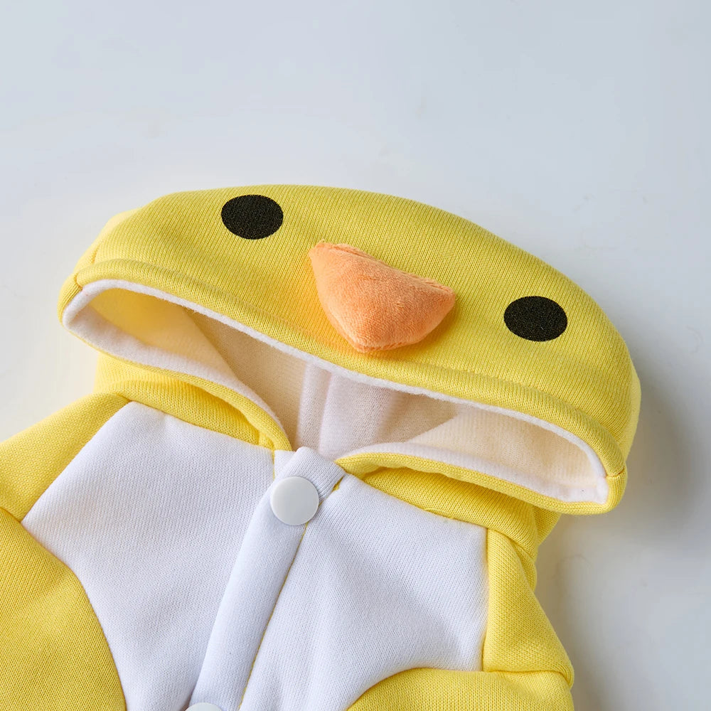 Dog Clothes Little Yellow Chicken Autumn/Winter Christmas Halloween Pet Costumes Holiday Party Bulldog Teddy Pet Apparel