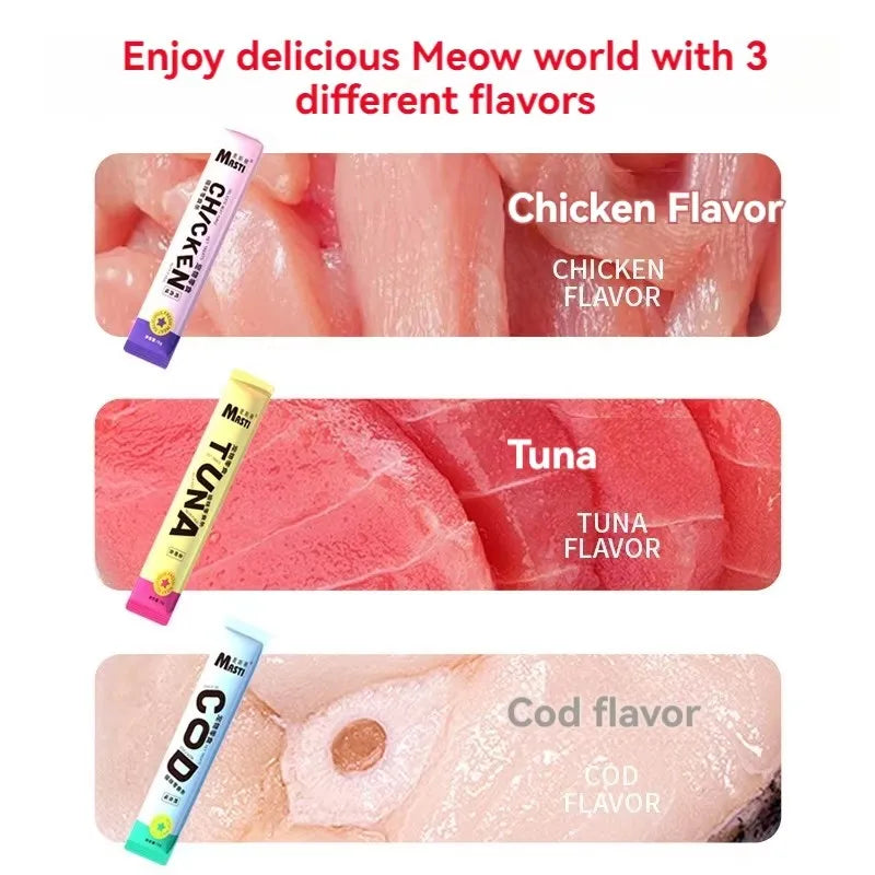 Cat food pet snacks 15g/piece liquid wet food tuna chicken canned hair cheek cat snacks