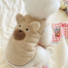 1.5-11.5kg Winter Dog Clothing Soft Plush Teddy Bear Sweater Vest Warmth Pets Cute Clothes Teddy Schnauzer Clothes Puppy Clothes