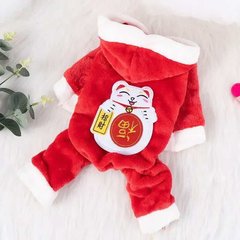 Cartoon Animal Dog Cat Costume Small Dogs Cat Winter Warm Pet Jumpsuit Pajama for Yorkies Poodle Overalls Puppy Mascotas Clothes