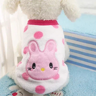 Cartoon Fleece Pet Cat Clothes Winter Warm Pet Dog Vest Puppy Cat Sweater Dog Clothes For Small Dogs Cats Coat Jacket Pet Outfit