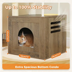 Road Large Cat Tree with Food Station, 74.8 Inches Wooden Tall Cat Tower with Extra Large Condos and Hammocks,Spacious Perch