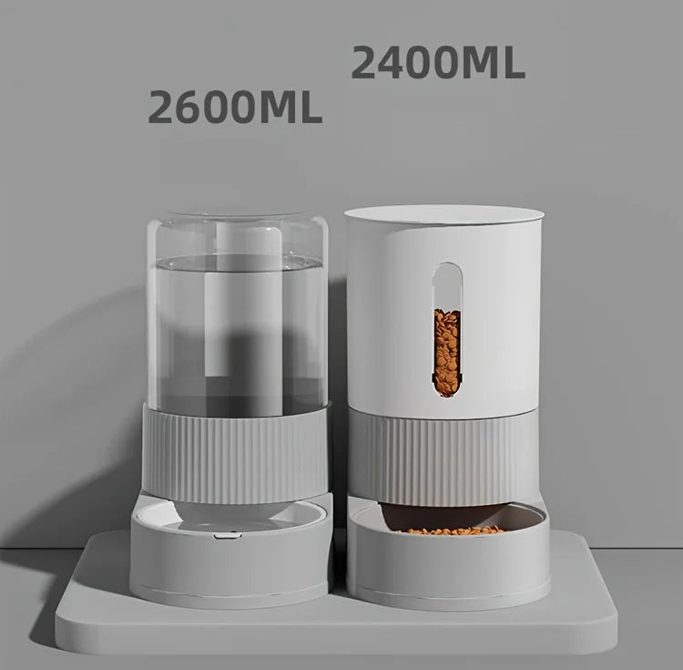 Large Capacity Cat Feeder Automatic Cat Water Dispenser Cat Food Bowl Gravity Food Storage Container for Cats Dogs Pet Supplies