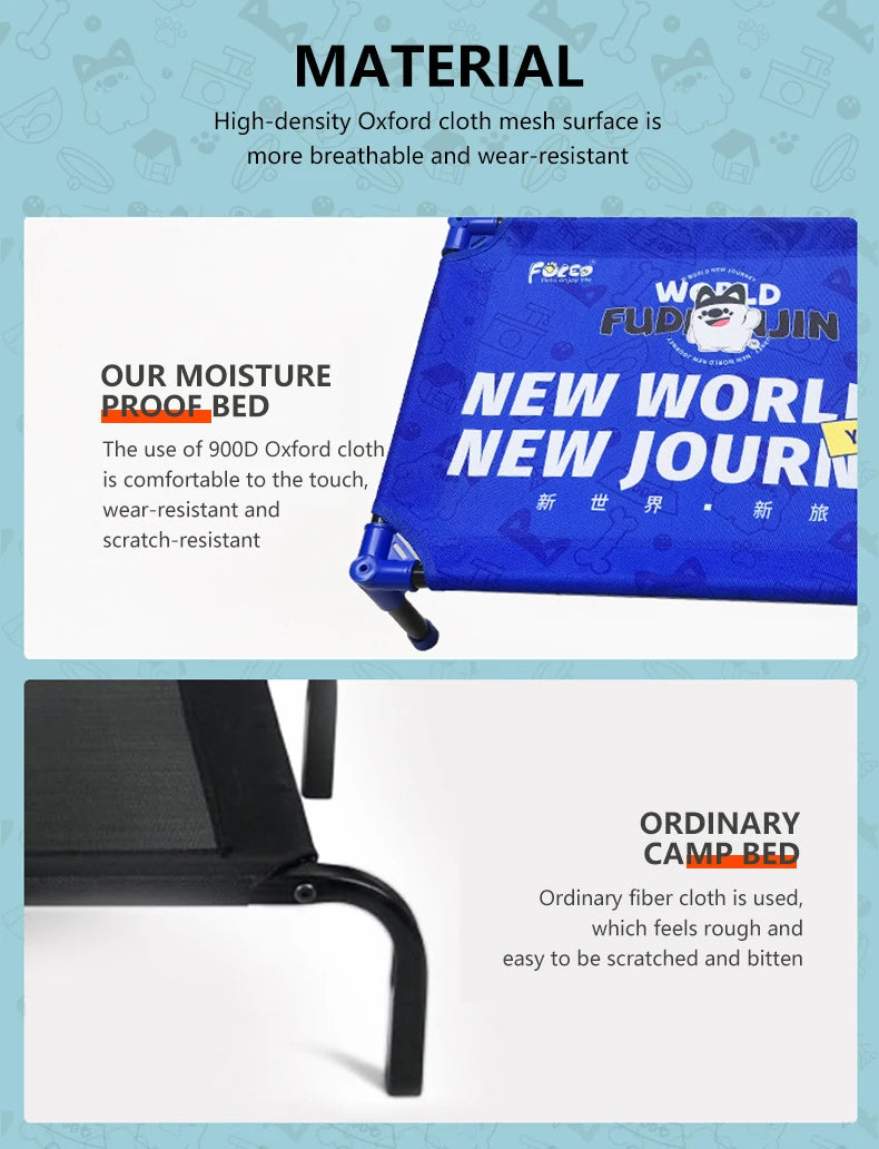 Elevated Dog Bed with Breathable Mesh | Portable Raised Pet Bed for Small, Medium & Large Dogs | Outdoor Cooling Dog Bed for Camping & Beach