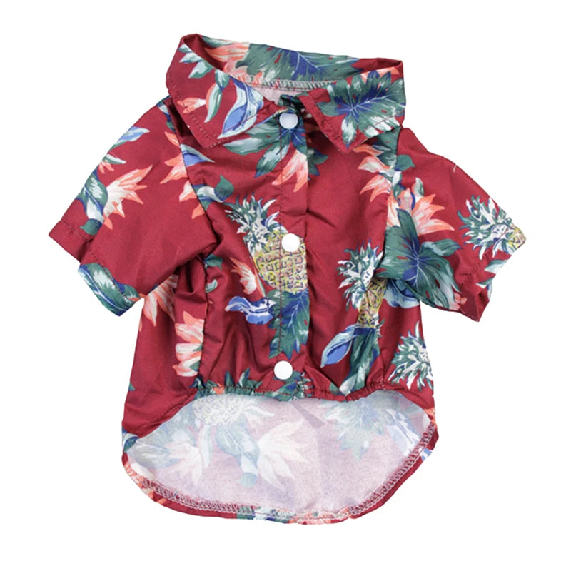 Hawaii Summer Dogs T Shirt For French Bulldog Chihuahua Clothes For Small Dogs Puppy Vest Yorkie Clothing Cats Pet Products