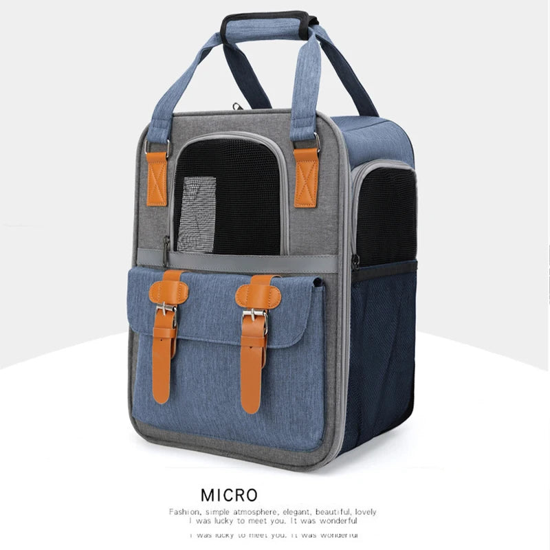 Pet Carrier Backpack for Cats Three-Sided Breathable Thickened Wear-Resistant Sun-Protective Travel Cat Bag Portable Pet Luggage