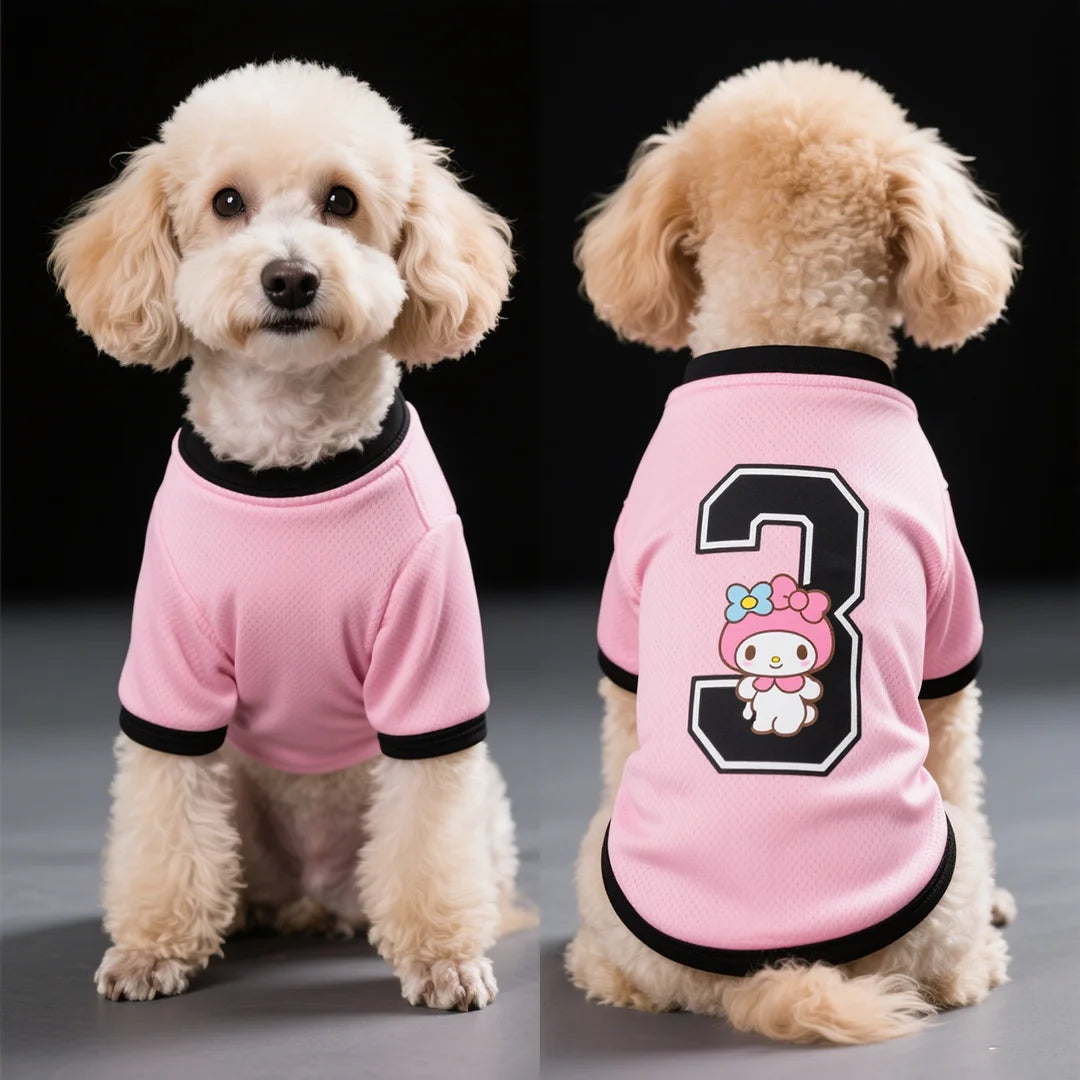 2025 Pet Dog Clothing Set Vests and T-Shirts Breathable and Cool Summer Apparel Brand Mellody IP Licensed Patterns Dog King