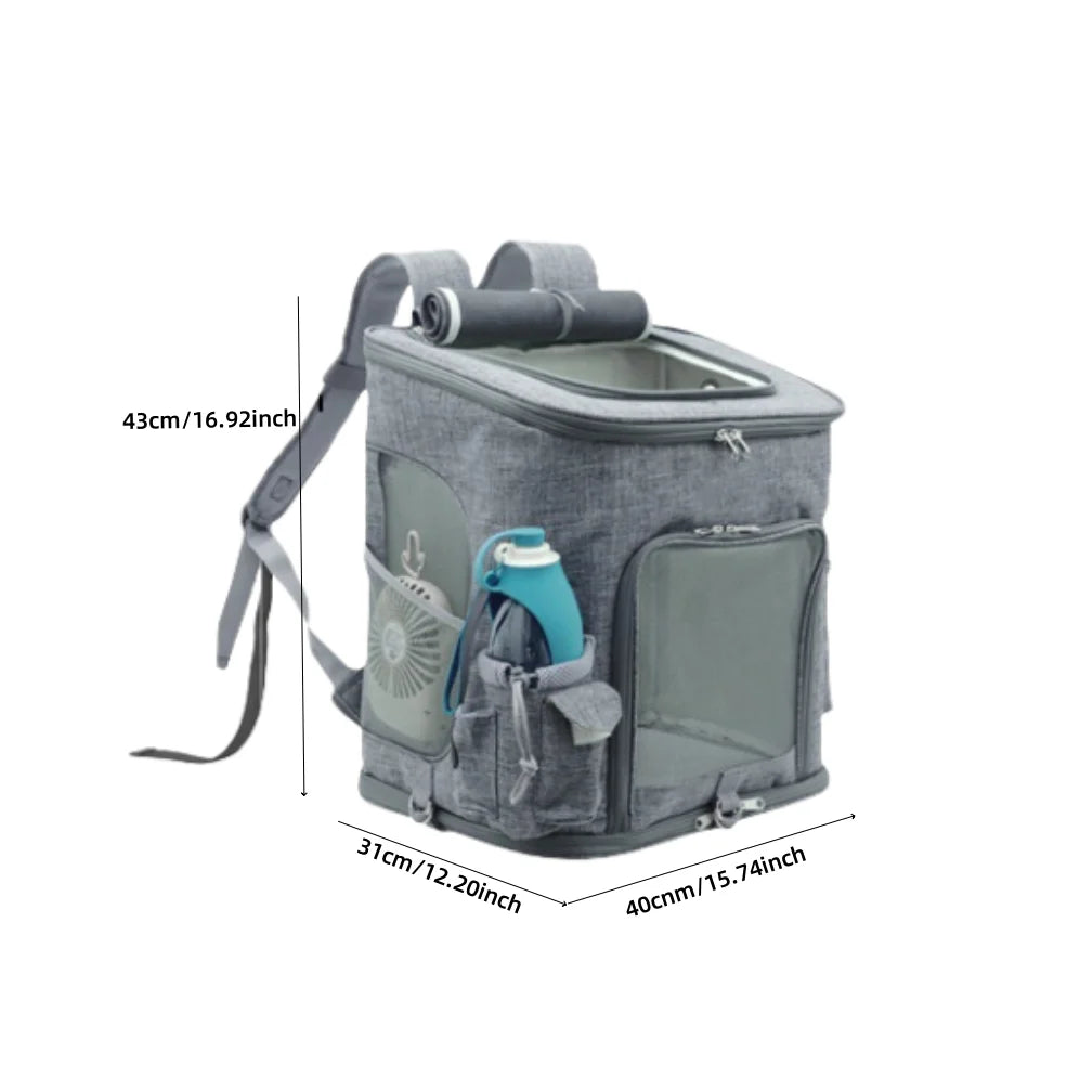 1 pcs Collapsible Dog Cat Backpack Carrier, Lightweight Foldable Pet Travel Bag with Breathable Mesh, Adjustable Shoulder Straps