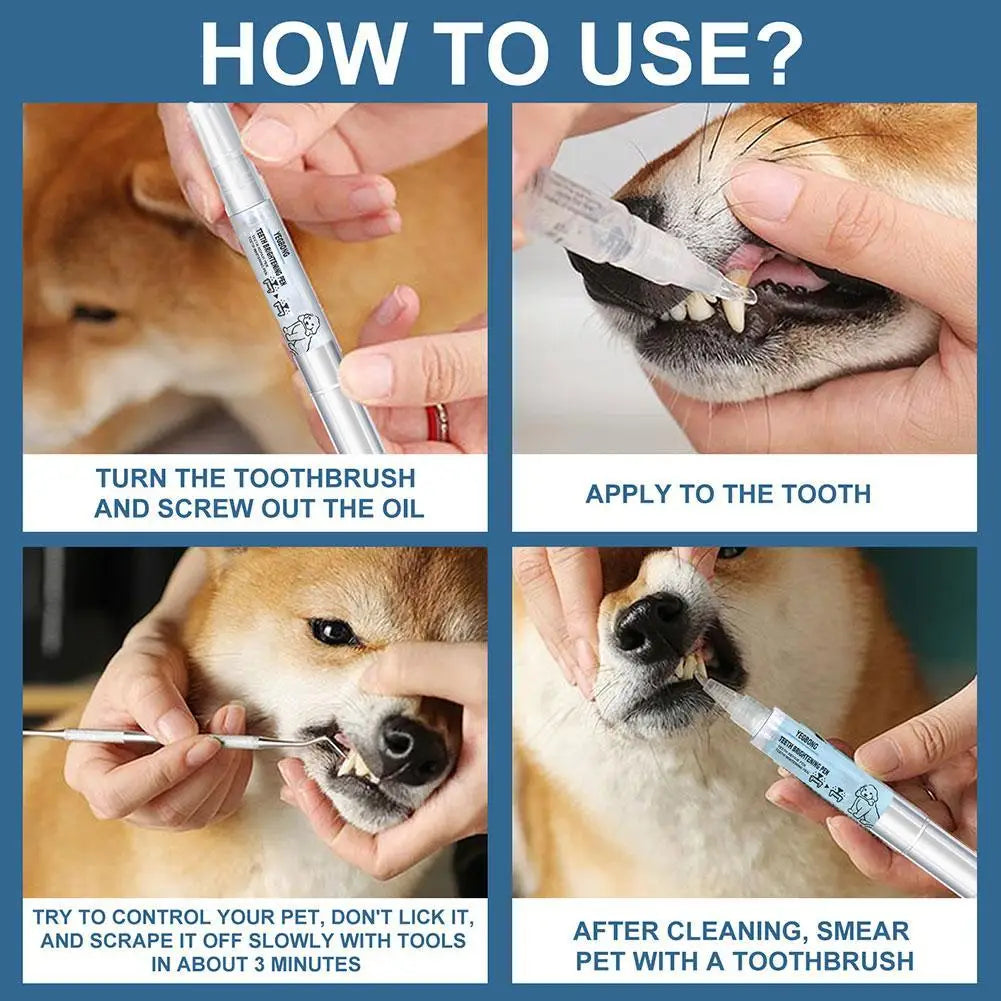 Teeth Cleaning Pen for Dog Pet Toothbrush Pen Dog Tartar Remover for Teeth Cat/Dog Tooth Whitening Pen Pet Oral Care Stick