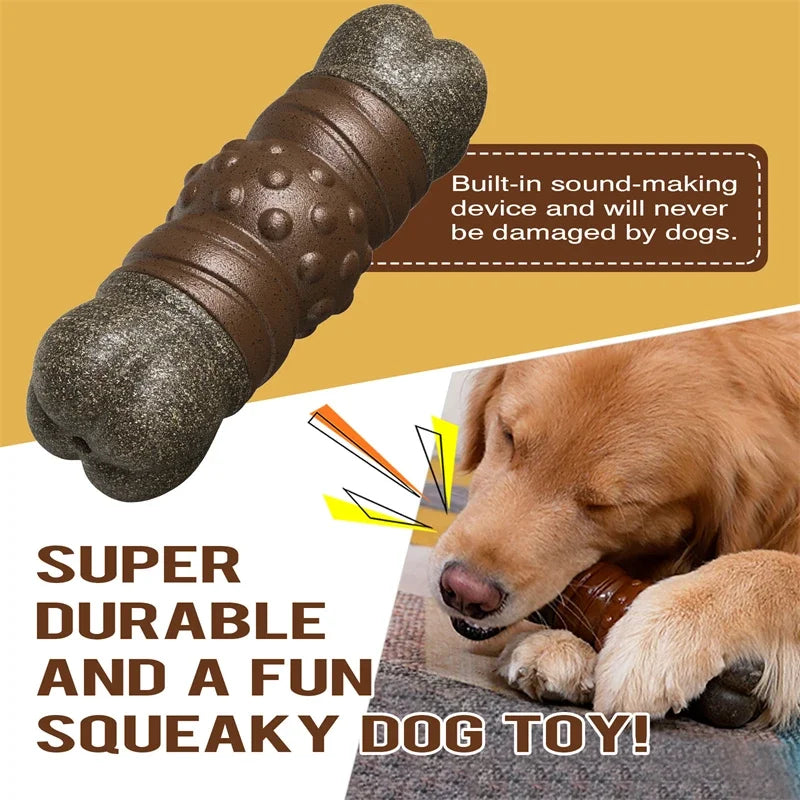 Large Dog Chew Toys Tougher than Real Bones Toy Squeaky Solve Boredom Teeth Separation Anxiety Crate Taining Sturdy Pet Supplies