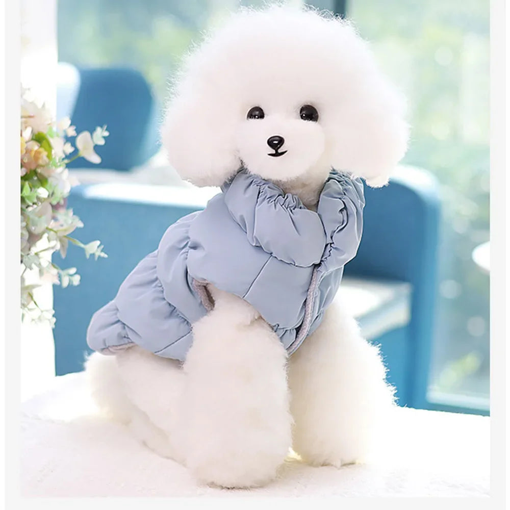 Soft Warm Dog Clothes Winter Padded Puppy Cat Coat Jacket For Small Medium Dogs Chihuahua French Bulldog Poodle Vest Pet Outfit