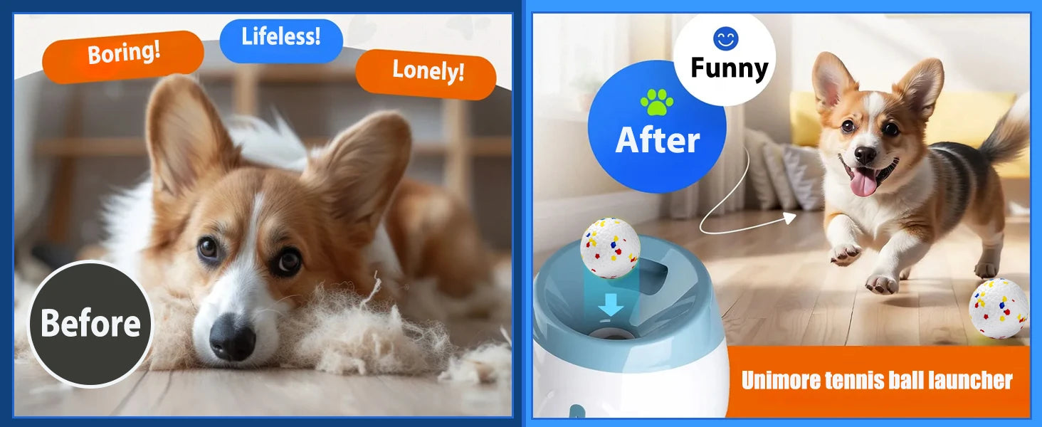 Dog Tennis Ball Launcher Dogs Chase Automatic Toys Automatic Fun Interactive Machine Fun Interactive Catapult Throw Rechargable