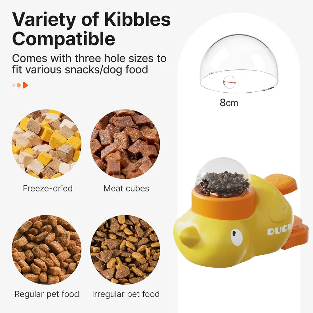 Little yellow duck pet feeding device, cat and dog interactive toy training device, automatic feeder A-DH