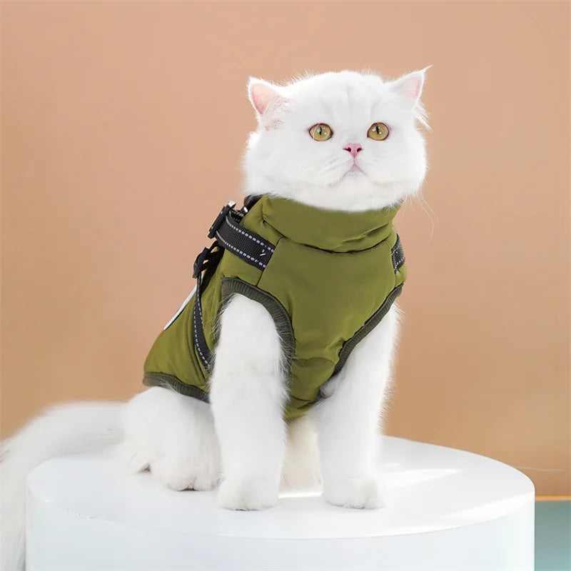 Thick and warm pet clothes, dog and cat cotton coats, winter chest and back, cat cotton vests, dog supplies