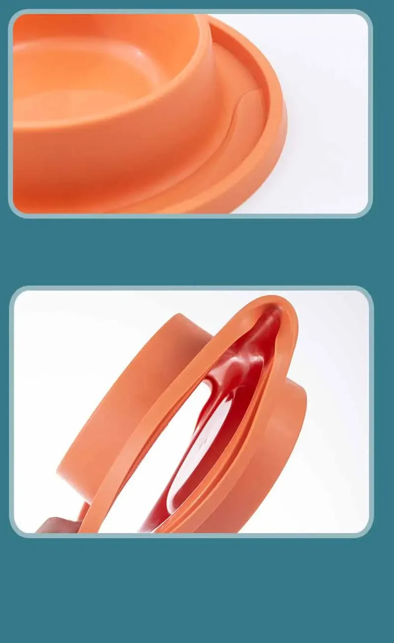 Dog Double Bowl With Silicone Mat Cat Pet Food Water Feeder Drinking Bowls Stainless Steel Anti-Choking Non-Slip Basin