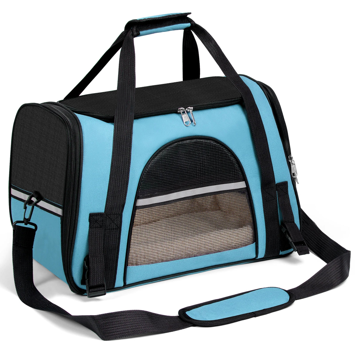 Dog Carrier for Small, Medium Pet Carriers Up to 15Lbs Cat Carrier Soft-Sided Puppy Cat Bag Portable Foldable Airline Approved
