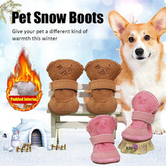 New Pet Snow Boots Cat Dog Plush Cotton Boots Soft Comfortable Washable Spring Winter Small Dog Warm Shoes Pets Products