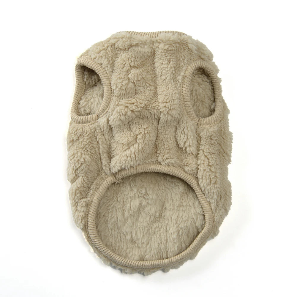 Fleece Warm Dog Cloth Sleeveless Soft Cozy Plush Vest Puppy Winter Overall for Small Medium Pet Sweatshirt  for Dog and Cat