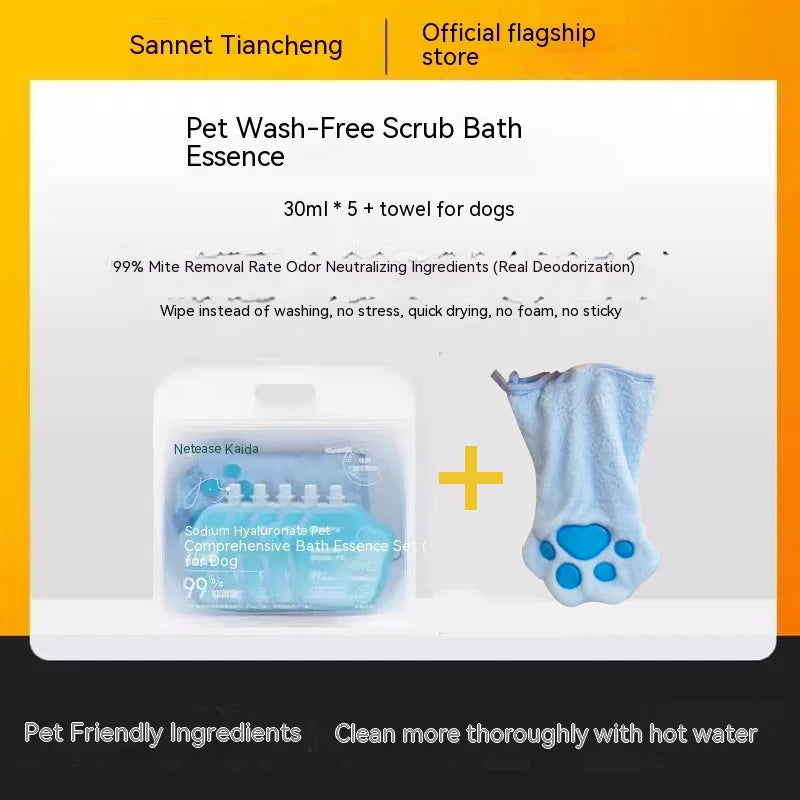 Pet Wash Free Gloves Cleaning Pet Decontamination Cleaning Massage Grooming Dog and Cat Supplies Wash Free Essence Gloves