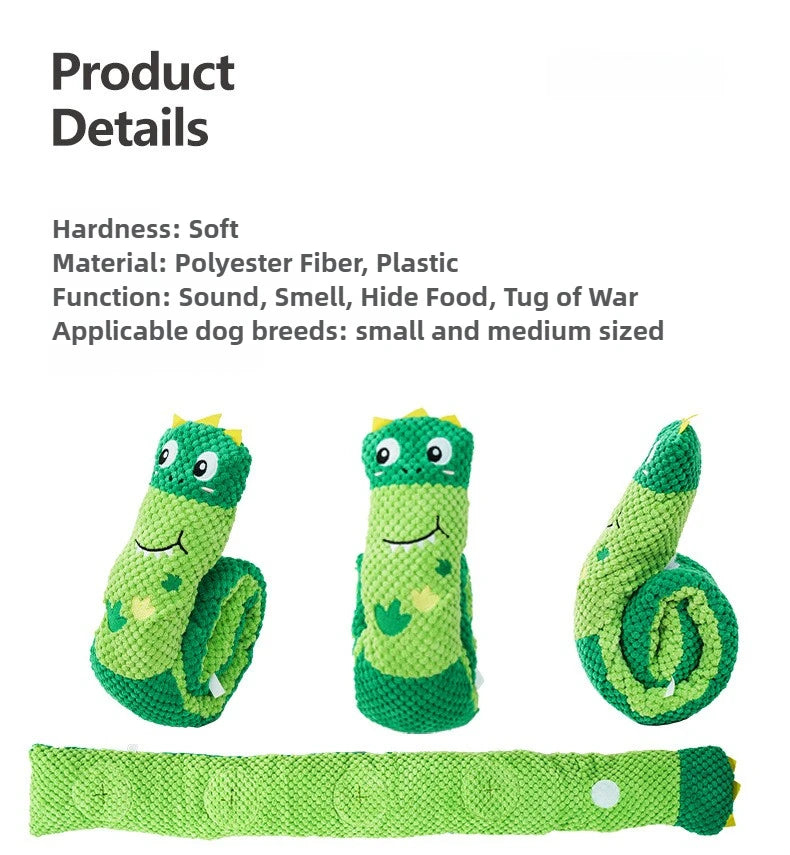 Pet Puzzle Can Sound Collapsible Snail-type Plush Toys, Hidden Food Grinding Teeth Resistant Dog Interactive Training Toys