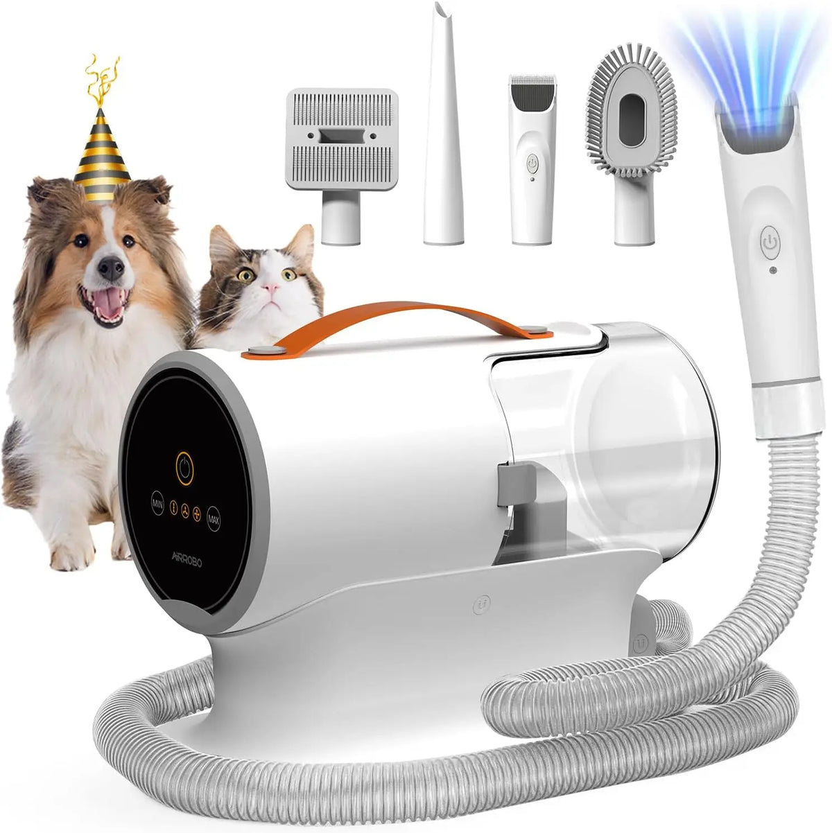 Dog Grooming Vacuum, Kit,12000Pa Strong Pet for S, 2L Large Capacity Shedding Hair, , 5 Tools, Quiet,PG100