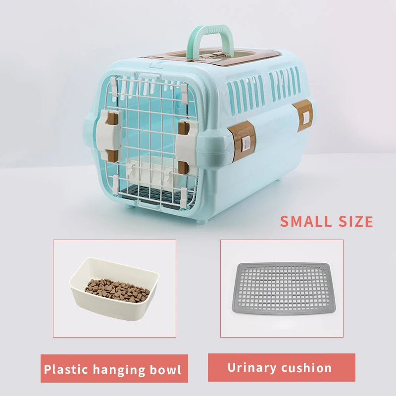 Outdoor Portable Cat Carrier Box Large Capacity Pet Aviation Box Cats Transport Cage Breathable Solid For Dog Cat