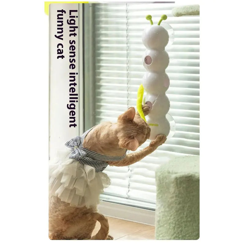 Intelligent Sensing Cat Teasing Toy Interactive USB Rechargeable Caterpillar Toy Automatic Cat Teasing Stick Fun Caterpillar Toy
