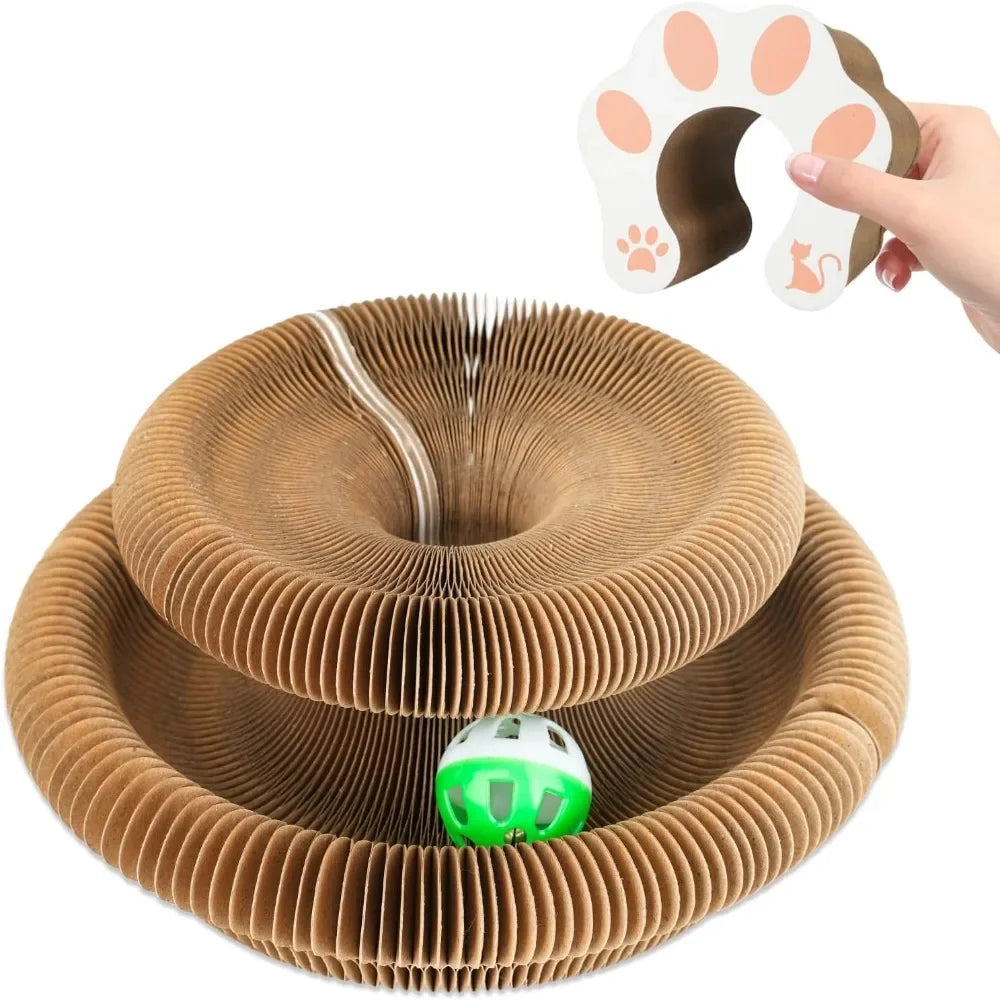 Durable Kitty Kurlz Cat Toy Cat Accordion Magic Organ Cat Scratching Board Cat Toy Ball Scratch Pad Cat Scratcher Kitty Kurlz