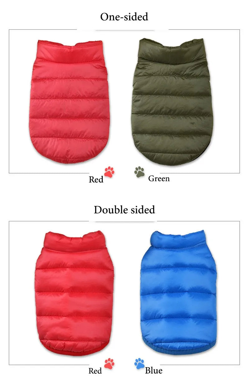 Double Sided Dog Coat Winter Warm Pet Dog Clothes For Small Medium Dogs Vest Chihuahua Clothing Soft Puppy Costumes