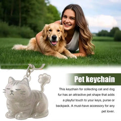 Dog Shape Dog Hair Storage Box Transparent DIY Handmade Pet Hair Keychain Hair Grooming Acrylic Puppy Pendants Jewelry Gift