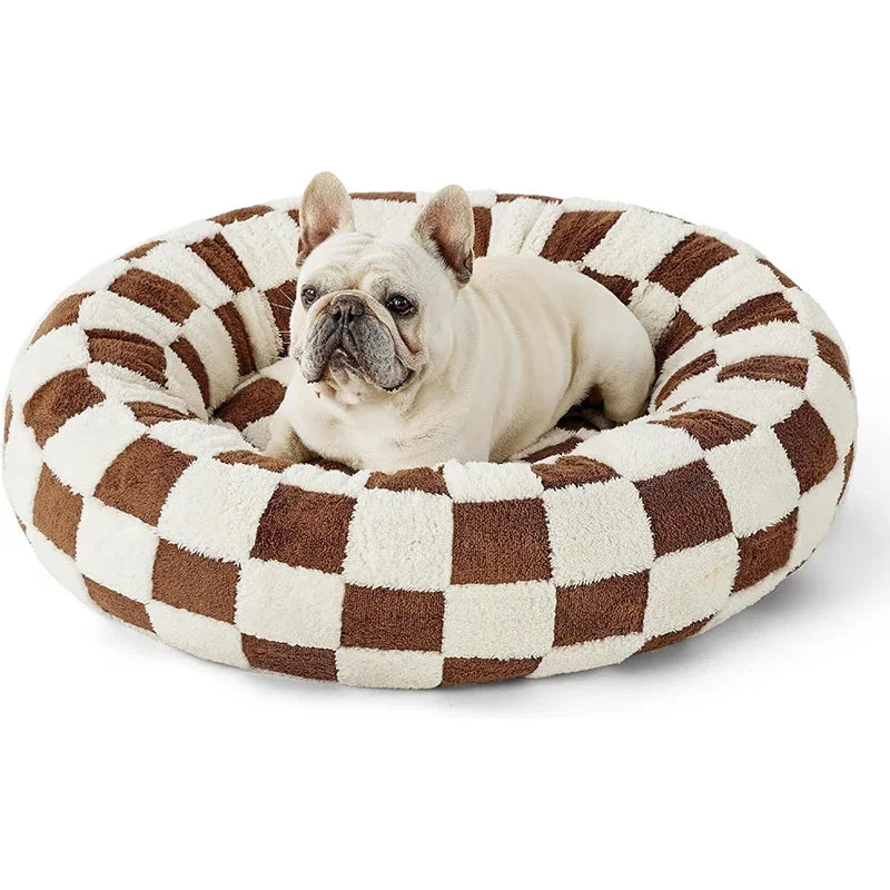 50CM/60CM Round Pet Bed for Dog Cat Bed Super Soft Cats Bed Plush Dog House for Small Dog House Winter Warm Sleeping