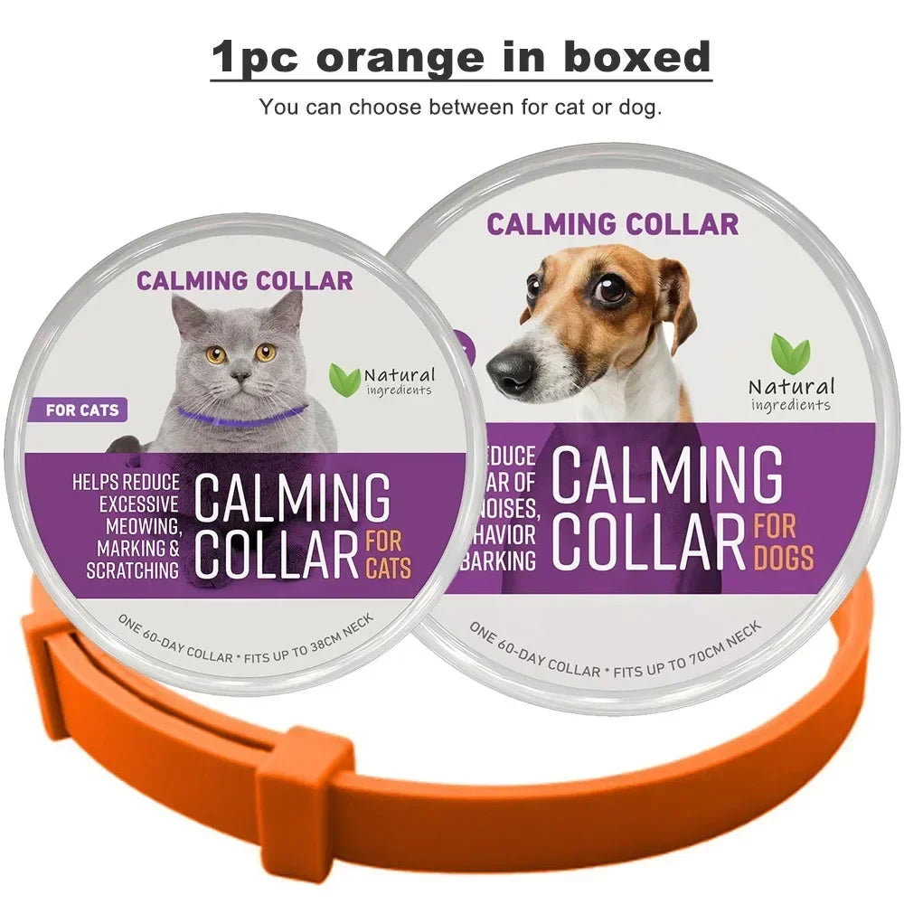 Natural Dog Pheromone Calm Collars Calming Collar for Dogs Cats Pet Relief Anxiety Stress Separation Relieve Bad Behavior 60Days