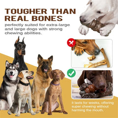 Large Dog Chew Toys Tougher than Real Bones Toy Squeaky Solve Boredom Teeth Separation Anxiety Crate Taining Sturdy Pet Supplies
