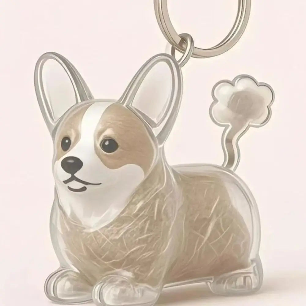 Dog Shape Dog Hair Storage Box Transparent DIY Handmade Pet Hair Keychain Hair Grooming Acrylic Puppy Pendants Jewelry Gift