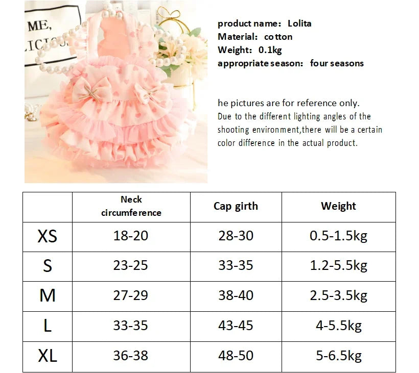 Dog clothes spring and summer thin cat princess skirt tutu skirt suspender lolita small dog teddy pet