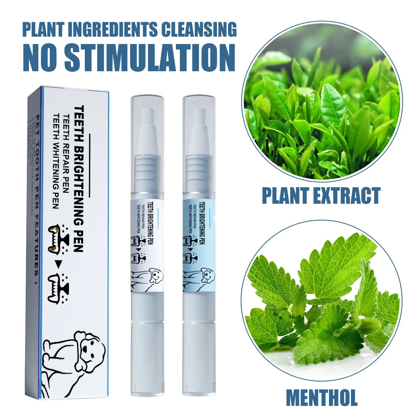 Pet Teeth Cleaning Pen Dog Teeth Cleaner Fresh Breath Cat & Dog Tartar Softening Shedding Pet Toothbrush & Toothpaste All-In-One