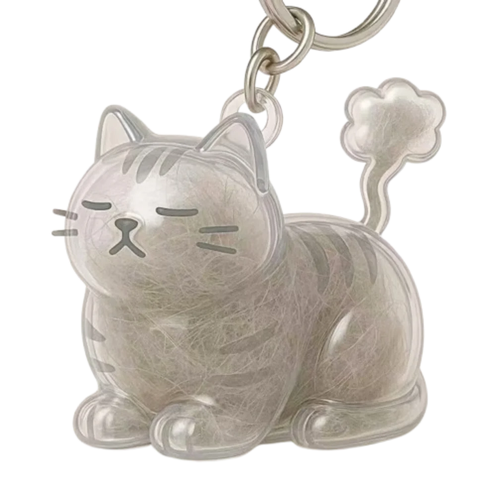 Dog Shape Dog Hair Storage Box Transparent DIY Handmade Pet Hair Keychain Hair Grooming Acrylic Puppy Pendants Jewelry Gift