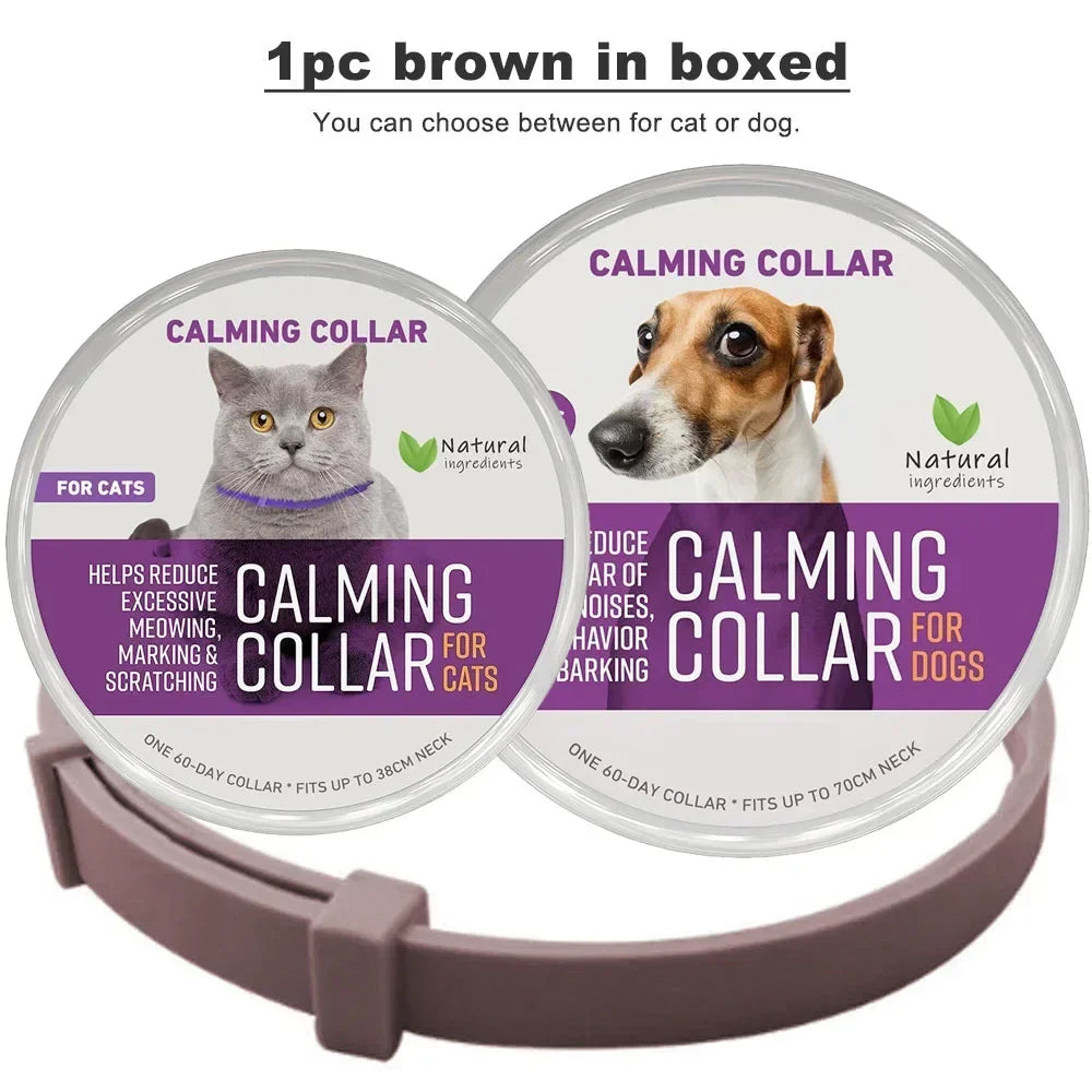 Natural Dog Pheromone Calm Collars Calming Collar for Dogs Cats Pet Relief Anxiety Stress Separation Relieve Bad Behavior 60Days
