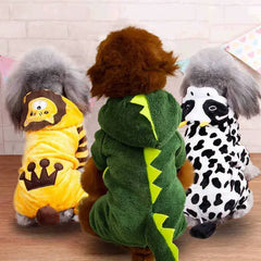 Cartoon Animal Dog Cat Costume Small Dogs Cat Winter Warm Pet Jumpsuit Pajama for Yorkies Poodle Overalls Puppy Mascotas Clothes