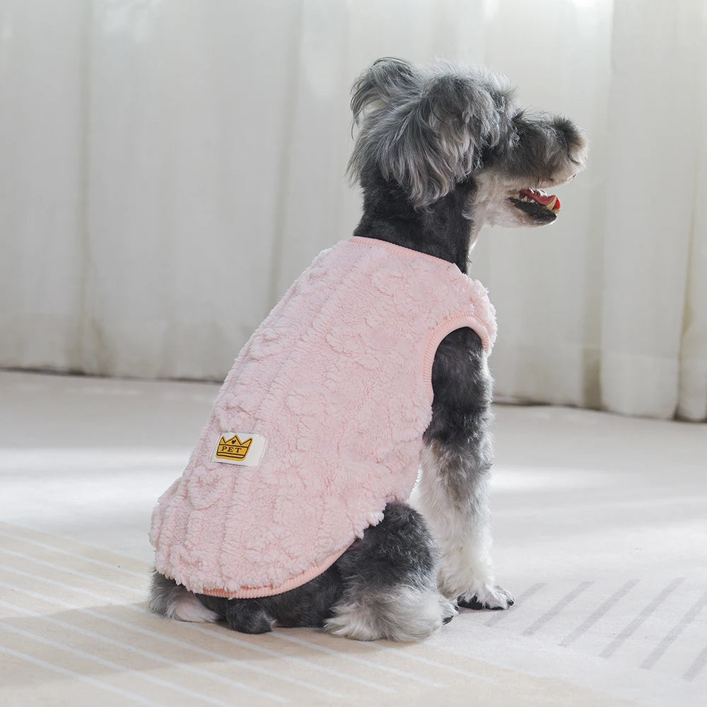 Fleece Warm Dog Cloth Sleeveless Soft Cozy Plush Vest Puppy Winter Overall for Small Medium Pet Sweatshirt  for Dog and Cat