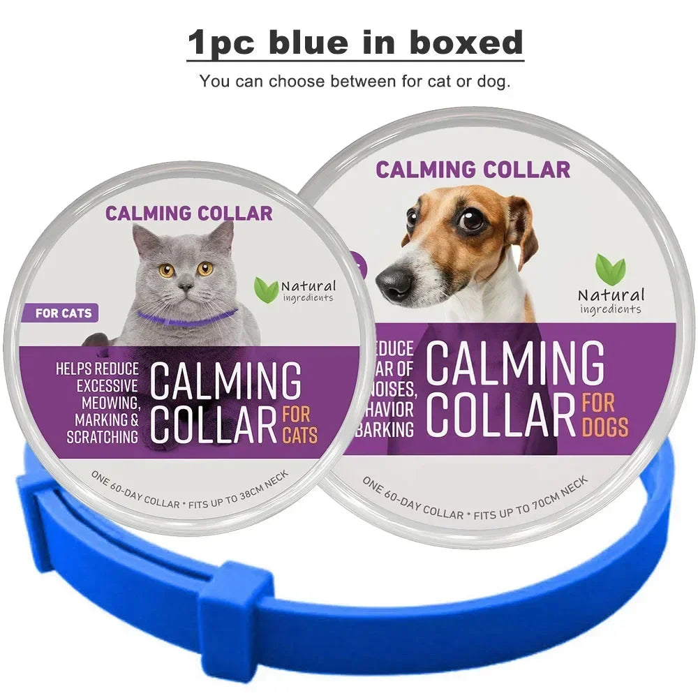 Natural Dog Pheromone Calm Collars Calming Collar for Dogs Cats Pet Relief Anxiety Stress Separation Relieve Bad Behavior 60Days