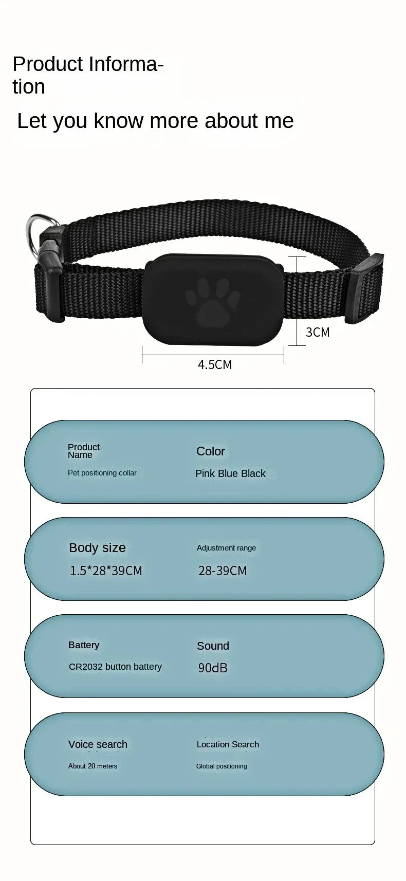 Pet Bluetooth GPS Tracker Collar – Anti-Lost Cat & Dog Locator with Movement Alerts, Waterproof, Mini Size