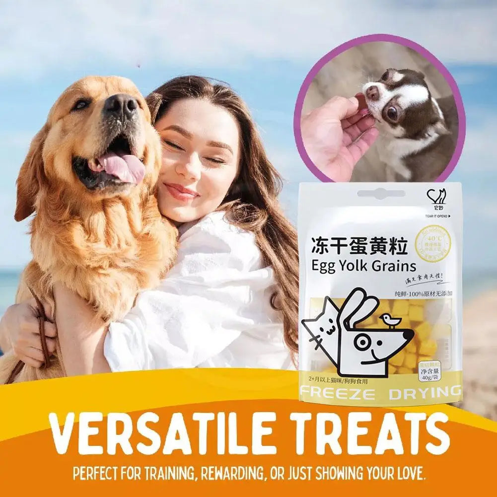 40g Freeze Dried Egg Yolk Granules Beautify Smoothing Freeze-dried Hair Cat To Pet Pets Healthy Food Snacks Cat Safe C7N3