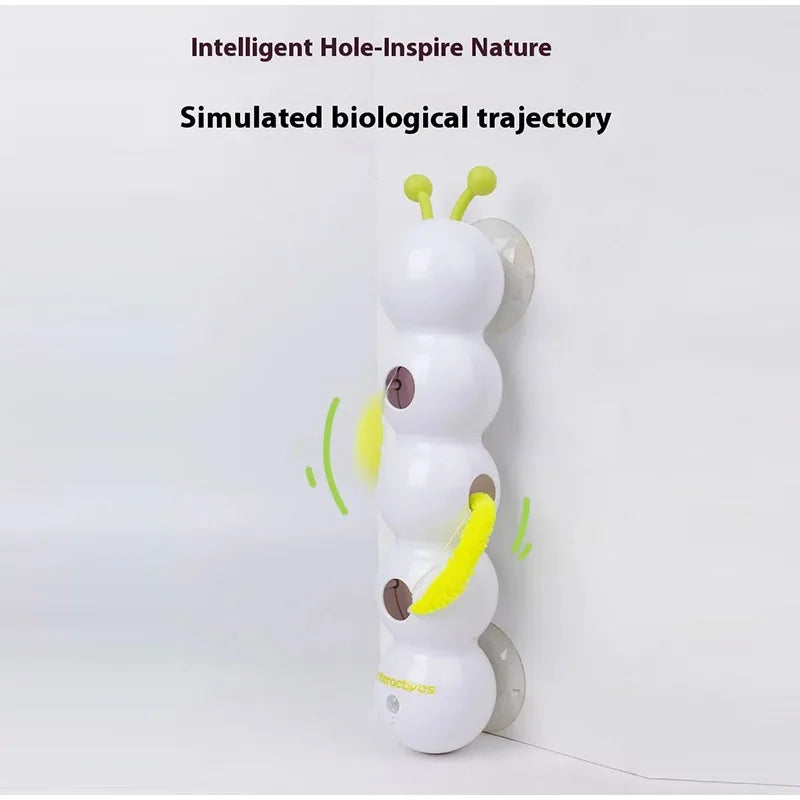 Intelligent Sensing Cat Teasing Toy Interactive USB Rechargeable Caterpillar Toy Automatic Cat Teasing Stick Fun Caterpillar Toy