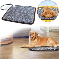 Pet Heating Pad with Adjustable Temperature – Waterproof Electric Heated Mat for Dogs & Cats | 3–9 Gear Timer Winter Bed